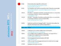 Programme du séminaire académique BTS MS 